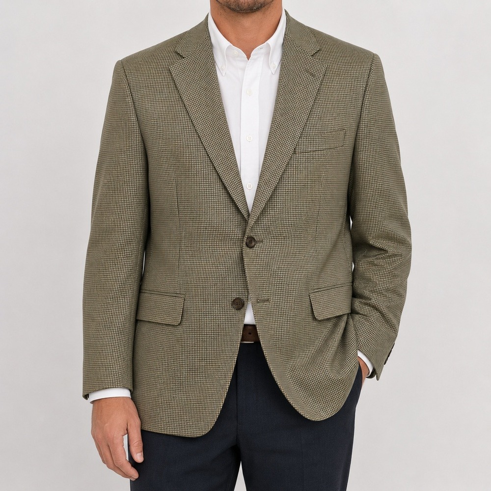 Chaps Ralph Lauren Mens 43R Blazer Jacket Brown Houndstooth Windowpane Canada